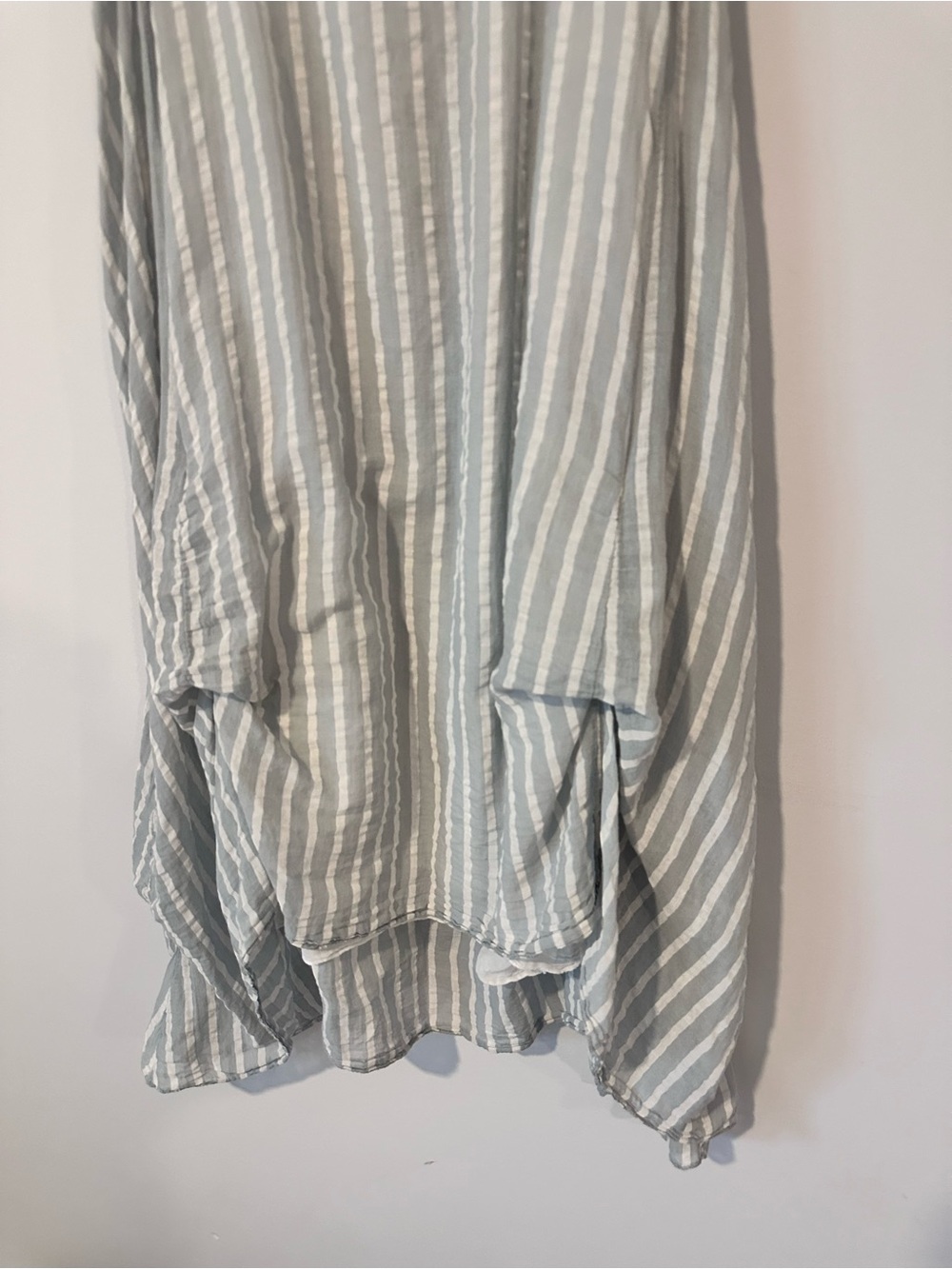Made in Italy Striped Scoop Neck Midi Dress in Light blue/grey 100% Cotton - Picture 3 of 9